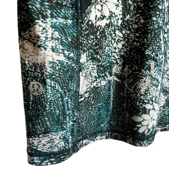 Lululemon Seek The Heat Short Sleeve Size 4 Wildwood White Multi Nocturnal Teal - Picture 7 of 8